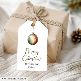 Etiqueta Para Presente Terroso Neutro Minimalista Aquarela Rústico Natal