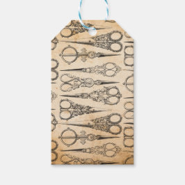 Etiqueta Para Presente Tesoura Antiga para Costura Álbum de Recortes