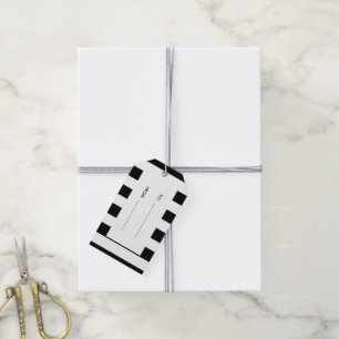 Etiqueta Para Presente Teste padrão branco preto moderno das listras