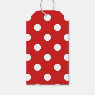Etiqueta Para Presente Teste padrão de bolinhas vermelho e branco