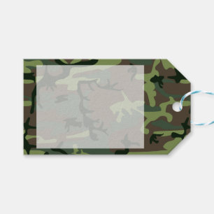 Etiqueta Para Presente Teste padrão verde de Camo Brown da camuflagem