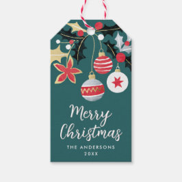 Etiqueta Para Presente Teto de Enfeites de natal Dourados e prateados ver