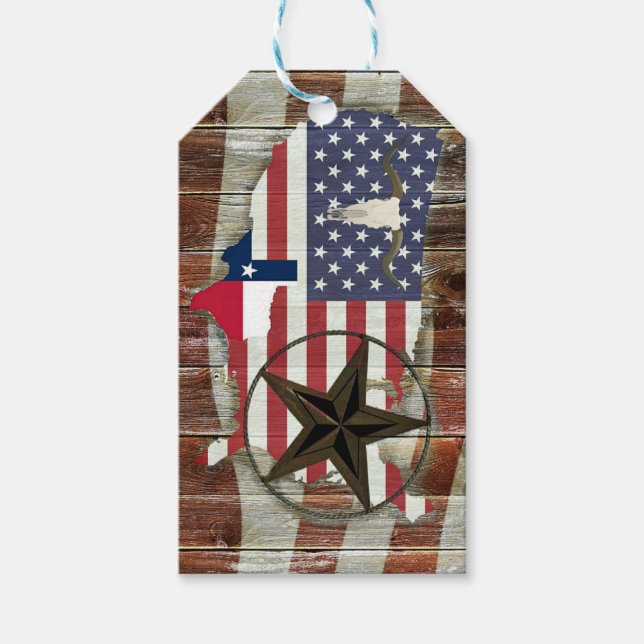 Etiqueta Para Presente Texas Lone Star Texas Long Horn (Frente)