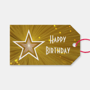 Etiqueta Para Presente Texto branco de aniversário feliz do impressão d