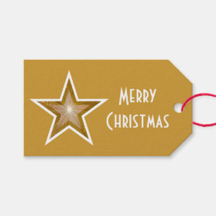 Etiqueta Para Presente Texto Dourado da parte traseira do ouro do Feliz