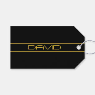 Etiqueta Para Presente Texto e faixas Douradas editáveis por Na moda mode