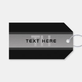 Etiqueta Para Presente Texto em Camadas Personalizável Moderno | Preto e