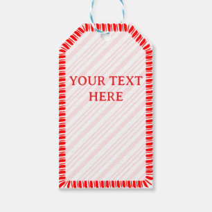 Etiqueta Para Presente Texto Personalizado da Borda do Candy Cane