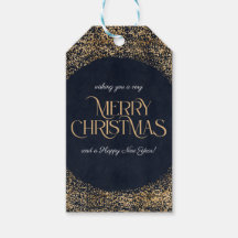 Texto Personalizado de Natal Azul e Merry Dourado 