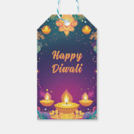 Etiqueta Para Presente Texto personalizado, Diwali Harmony - Luz e Joy