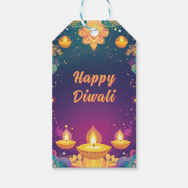 Etiqueta Para Presente Texto personalizado, Diwali Harmony - Luz e Joy (Frente)