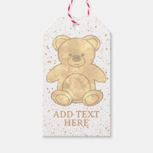 Etiqueta Para Presente Texto Personalizado do Urso de Teddy-Cuja