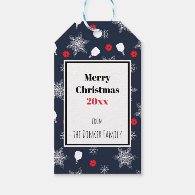 Etiqueta Para Presente Texto personalizado marinho azul 💙 picleball Nata (Frente)