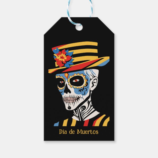Etiqueta Para Presente Texto personalizado 💀 Pop Art Calavera nesse (Frente)