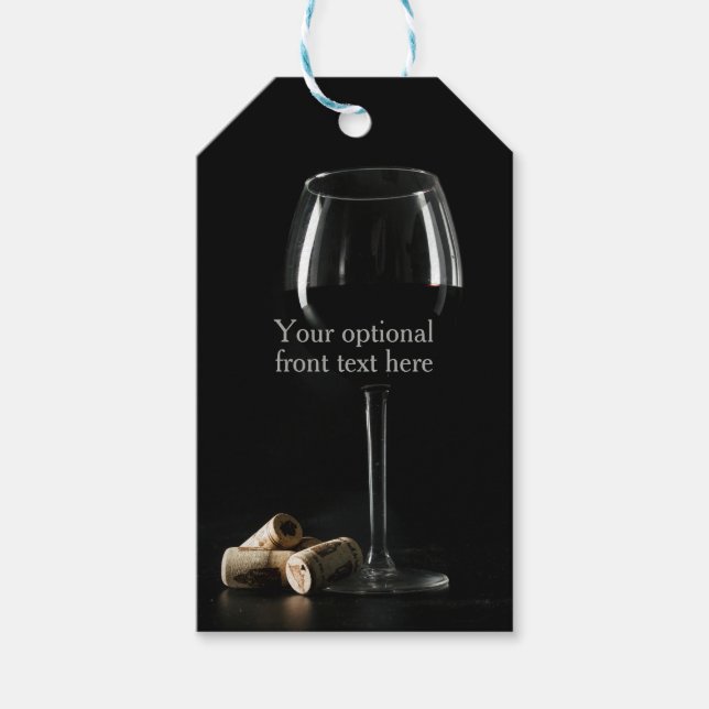Etiqueta Para Presente Texto personalizado "Vidro de Vinho" (Frente)
