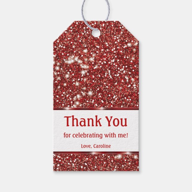 Etiqueta Para Presente Textura de cinzas vermelhas falsas - Muito obrigad (Frente)