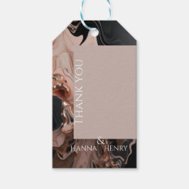 Etiqueta Para Presente Textura elegante de Rosa dourado de mármore