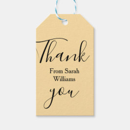 Etiqueta Para Presente Thank you from add name yellow Pastel boho wedding