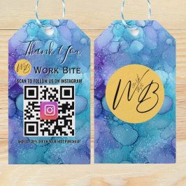 Etiqueta Para Presente Thank You Watercolor Business Instagram Qr Code