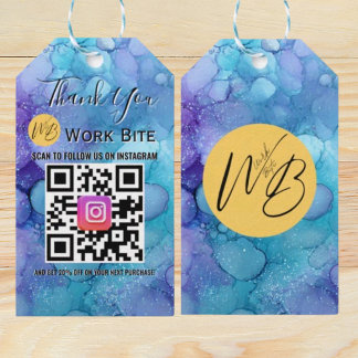 Etiqueta Para Presente Thank You Watercolor Business Instagram Qr Code 