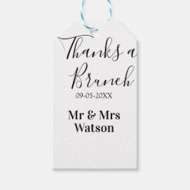 Etiqueta Para Presente Thanks a brunch post wedding name date simple 