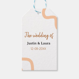 Etiqueta Para Presente The wedding of add bride groom name date peach