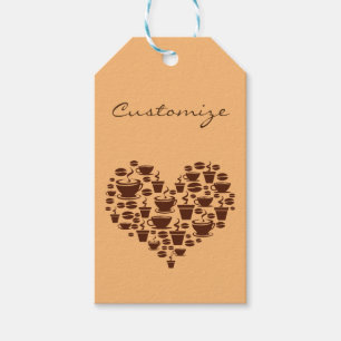 Etiqueta Para Presente Thunder_Cove do Coração do Café Lover
