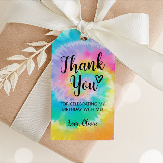 Etiqueta Para Presente Tie Dye Favor Tag, Tie Dye Aniversário Obrigado Ta