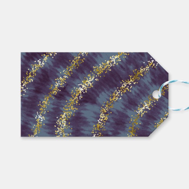 Etiqueta Para Presente Tie-dye glitter (Frente (horizontal))