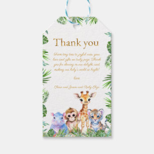 Etiqueta Para Presente Tigre da selva tropical personalizada