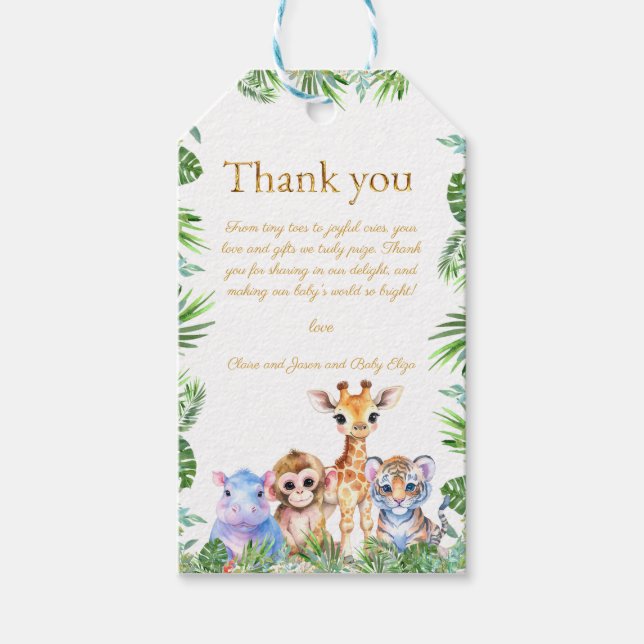 Etiqueta Para Presente Tigre da selva tropical personalizada (Frente)