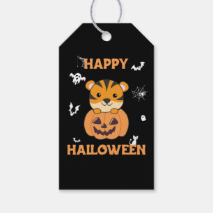Etiqueta Para Presente Tigre Em Pumpkin Sweet Tiger Happy Halloween Gift