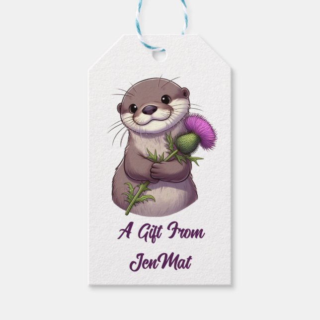 Etiqueta Para Presente Tijolo de Aquarela (Frente)