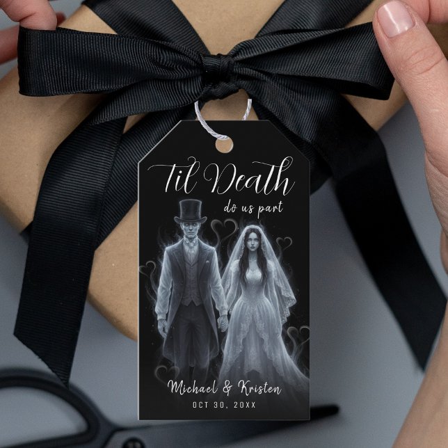 Etiqueta Para Presente Til Death Do Us Part Ghost Gothic Wedding (Til Death Do Us Part Ghost Gothic Wedding Favor Tag
)