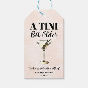 Etiqueta Para Presente Tini Bit Mais Antigo, Mínimo Martini Cocktail Aniv