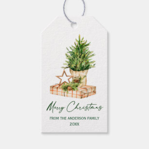 Etiqueta Para Presente Tinta de Caligrafia de Natal Minimalista