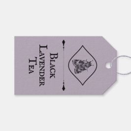 Etiqueta Para Presente Tinta Lavanda Empoeirada Vintage Amante da Maripos