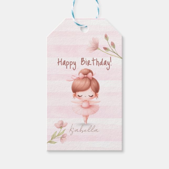 Etiqueta Para Presente Tiny Twirls – Ballerina  (Frente)