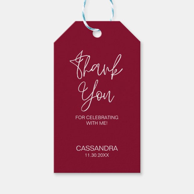 Etiqueta Para Presente Típica Moderna e Simples - Obrigado (Frente)