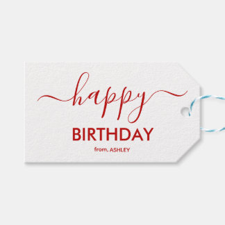 Etiqueta Para Presente Tipo de Letra Casual Feliz Aniversário
