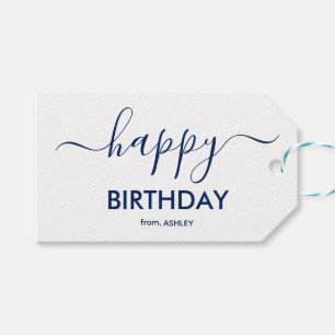 Etiqueta Para Presente Tipo de Roteiro Casual Feliz Aniversário