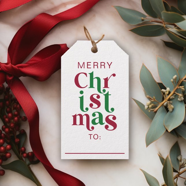 Etiqueta Para Presente Tipografia Caprichosa de Natal no Estilo Retro (Criador carregado)
