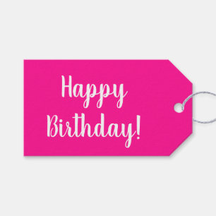 Etiqueta Para Presente Tipografia de Aniversário Rosa Pastel