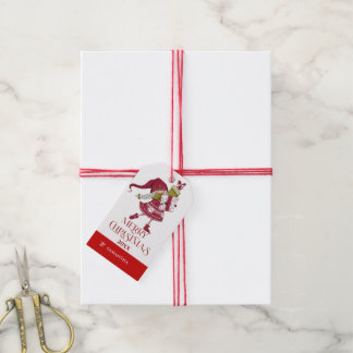 Etiqueta Para Presente Tipografia de Natal e gnomo feminino