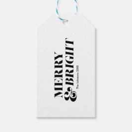 Etiqueta Para Presente Tipografia de Natal Moderno e feliz Brilhante