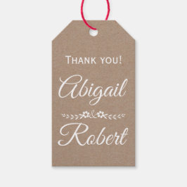 Etiqueta Para Presente Tipografia de tinta branca papel kraft casamento O