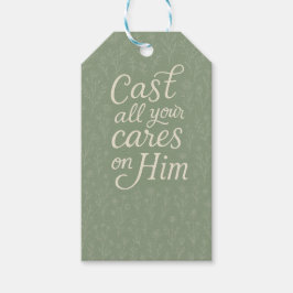 Etiqueta Para Presente Tipografia Desenhada À Mão Verde De Flor Selvagem