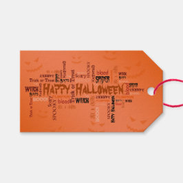 Etiqueta Para Presente Tipografia Feliz Halloween