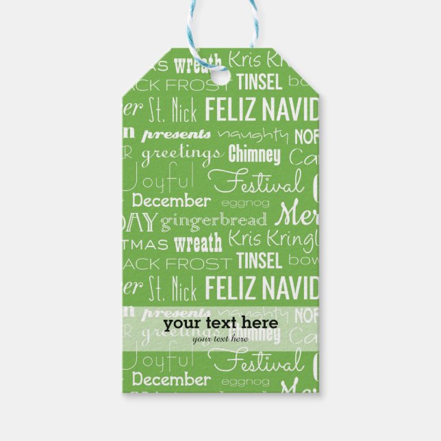 Etiqueta Para Presente Tipografia Holidays Season (Frente)