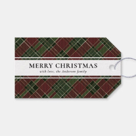 Etiqueta Para Presente Tipografia Simples Xadrez Vermelha Buffalo Natal